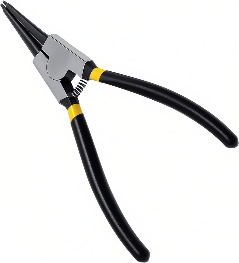BJDSI Straight External Snap Ring Pliers 9 inch,Internal Spring,Anti-Rust,Head Size:0.08". - Image 1